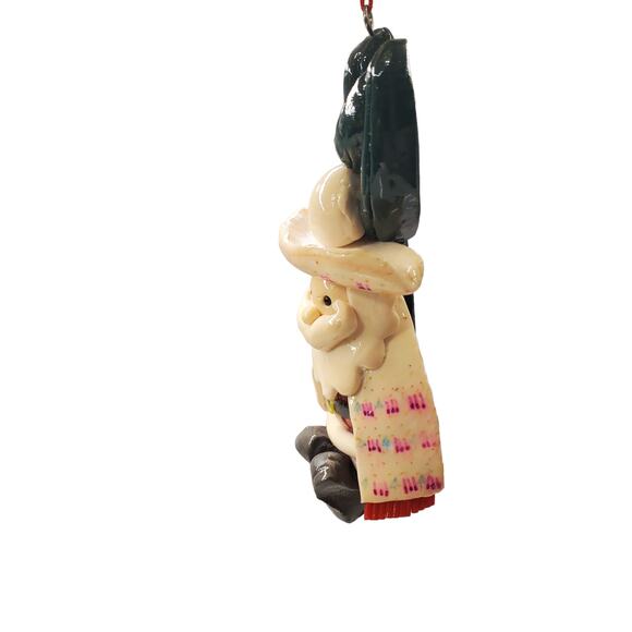 Southwestern Santa Christmas Ornaments Cactus Sombrero Sarape Santa Ornaments - Picture 4 of 12